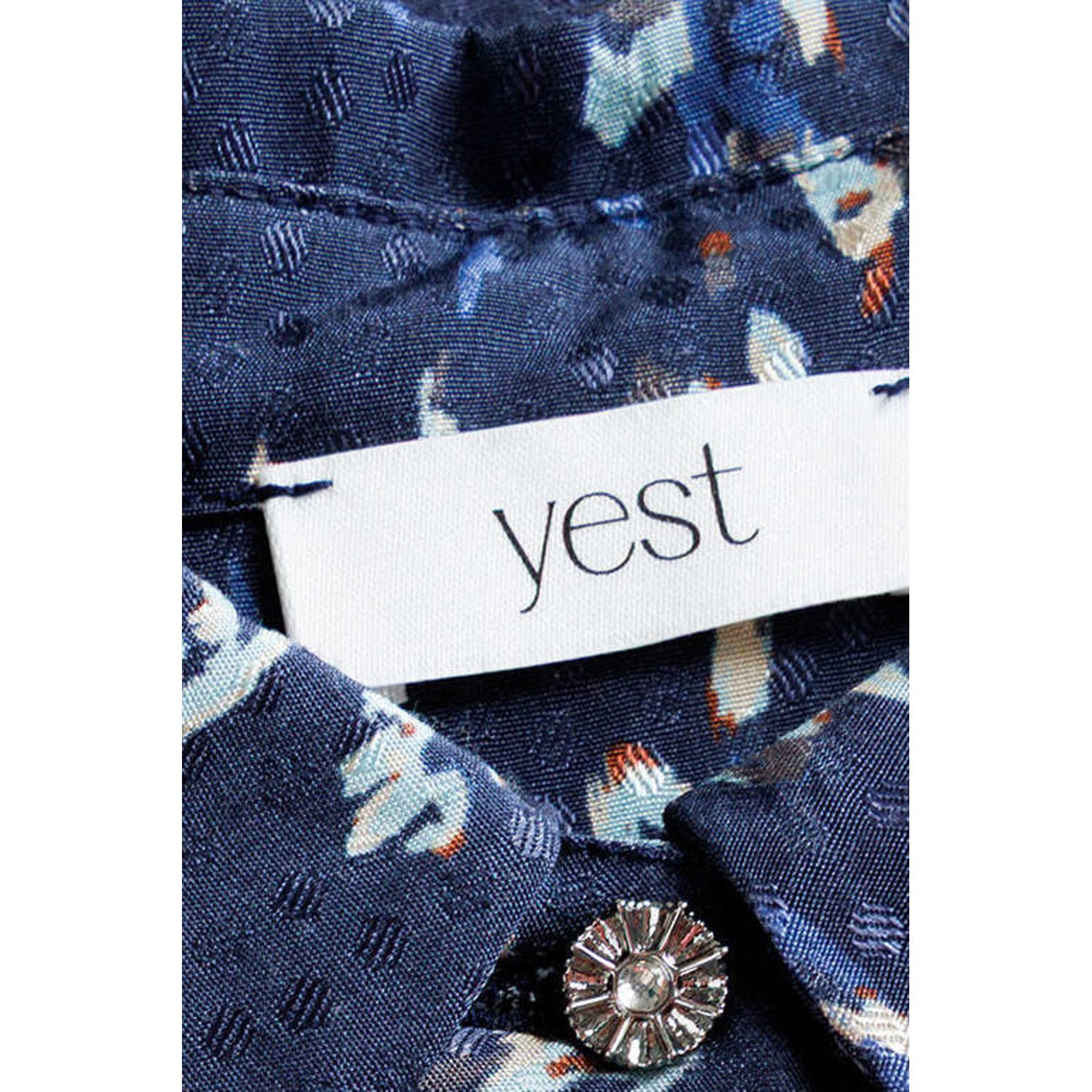 Yest blouse met print donkerblauw