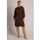 Yest Curve Plus Size gebreide midi jurk met ceintuur - roodbruin