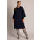 Yest Curve Plus Size gebreide midi jurk met ceintuur - donkerblauw