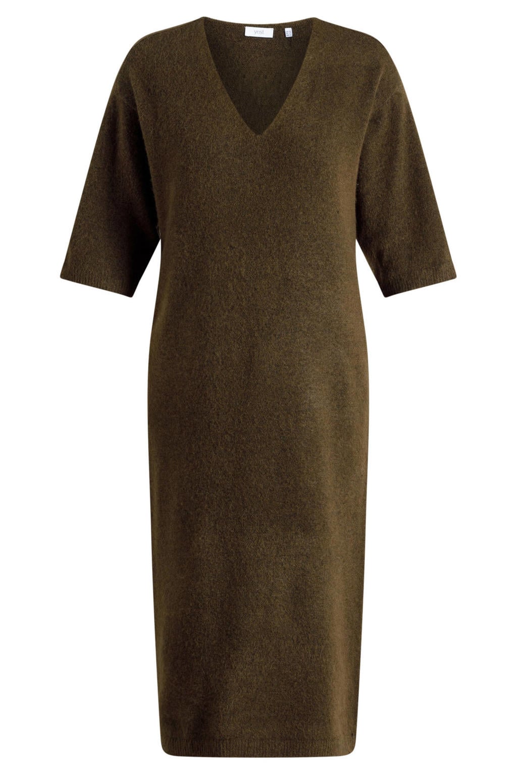 Yest gebreide maxi jurk met wol - groen