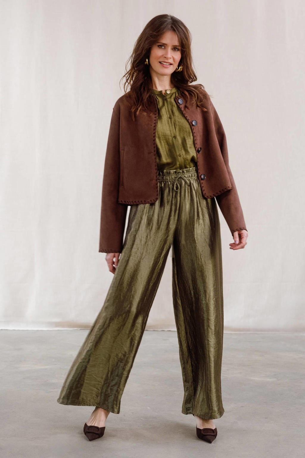 Yest wide leg broek - groen