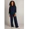 Ivy Beau sweater met manchet - donkerblauw