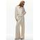 Mango wide leg broek - beige