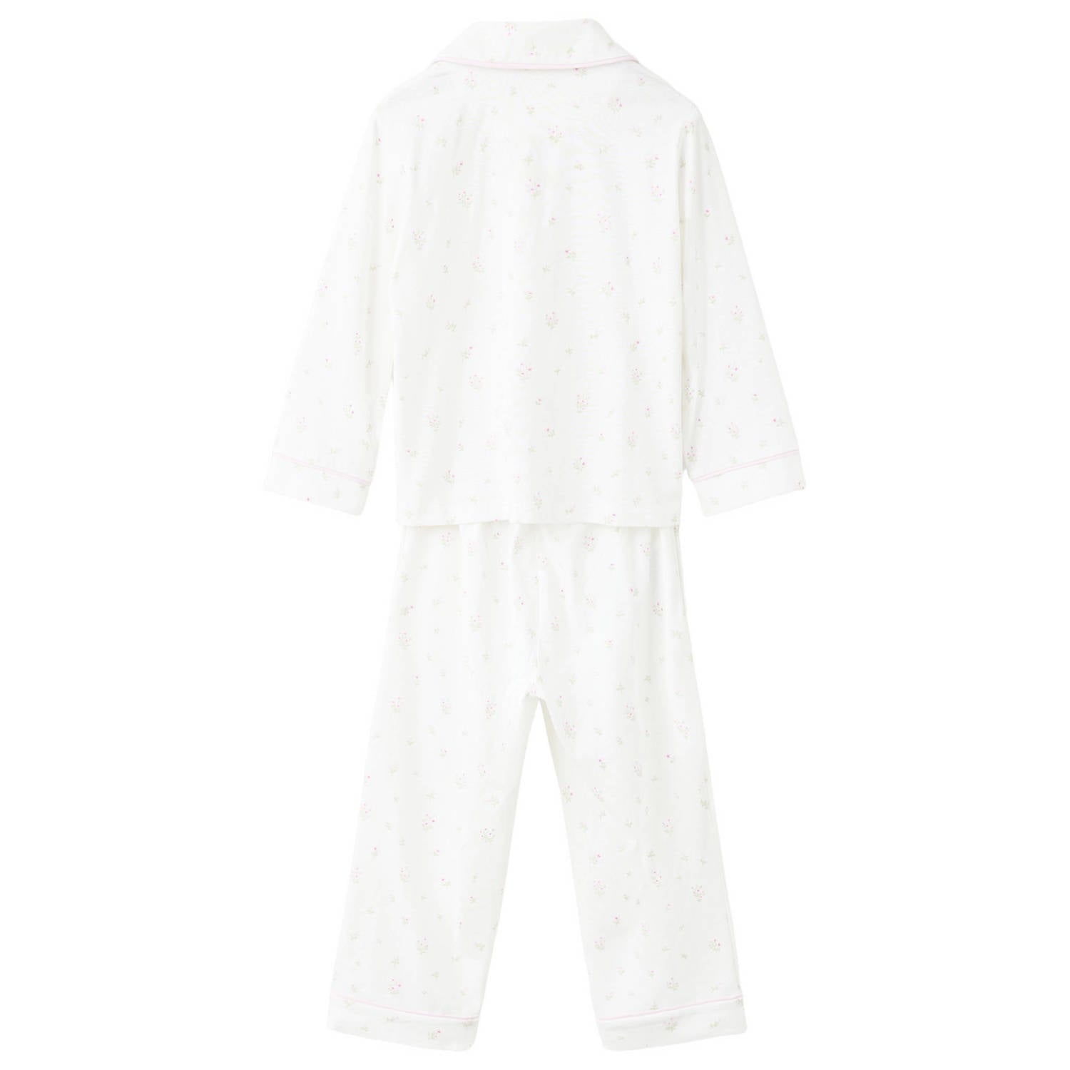 Mango Kids gebloemde pyjama naturel wit roze