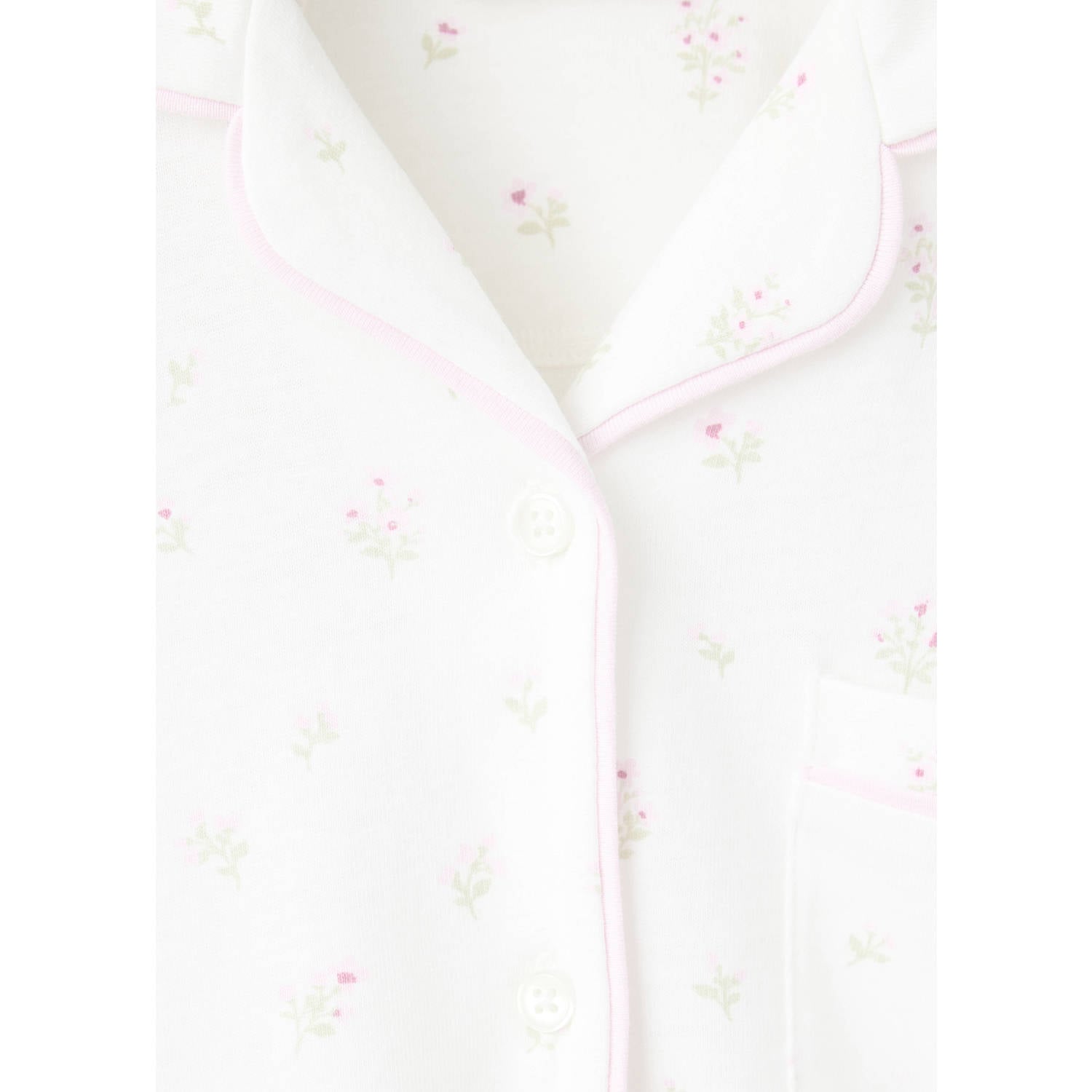 Mango Kids gebloemde pyjama naturel wit roze
