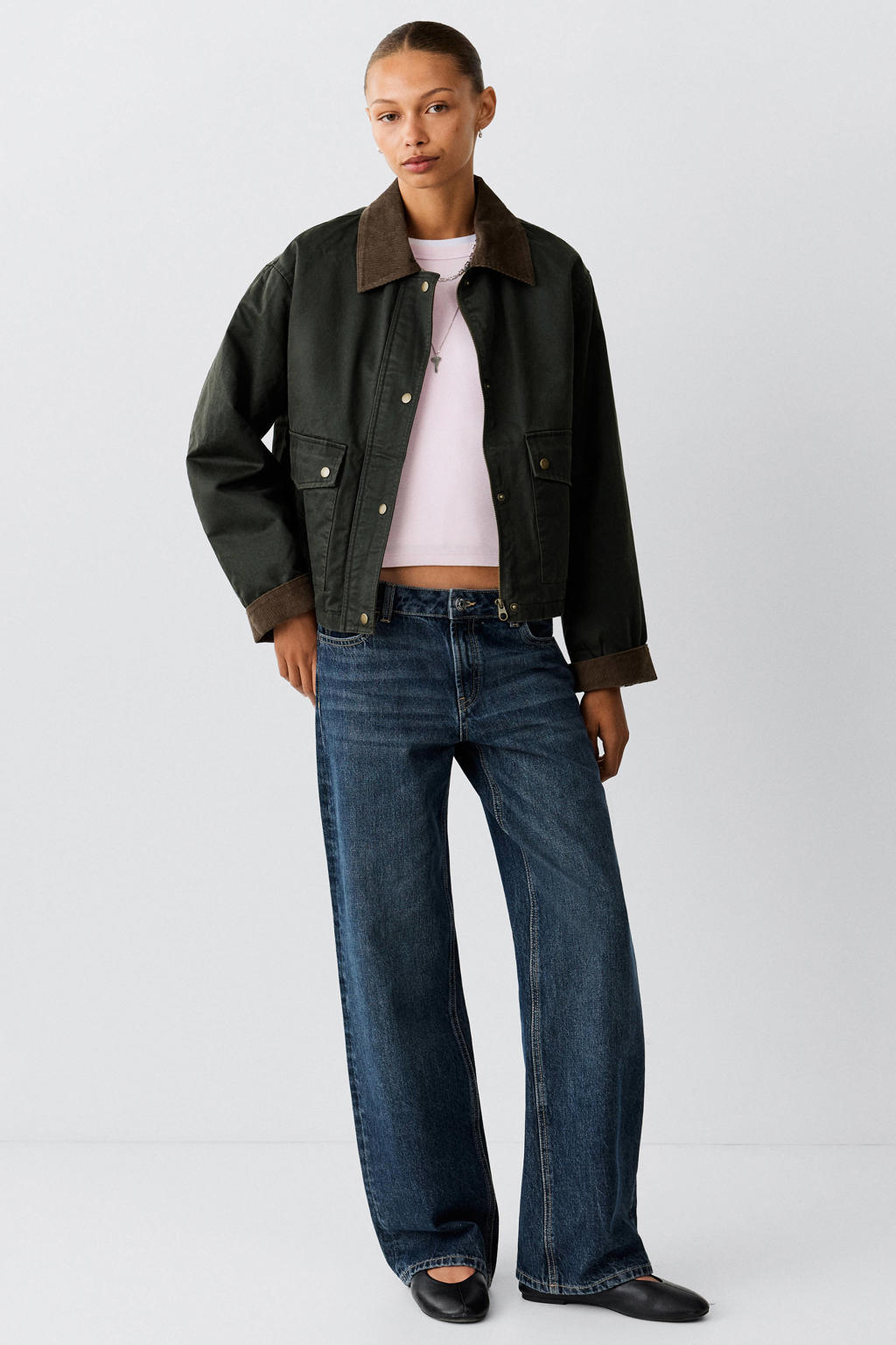 MANGO TEEN katoenen tussenparka - groen