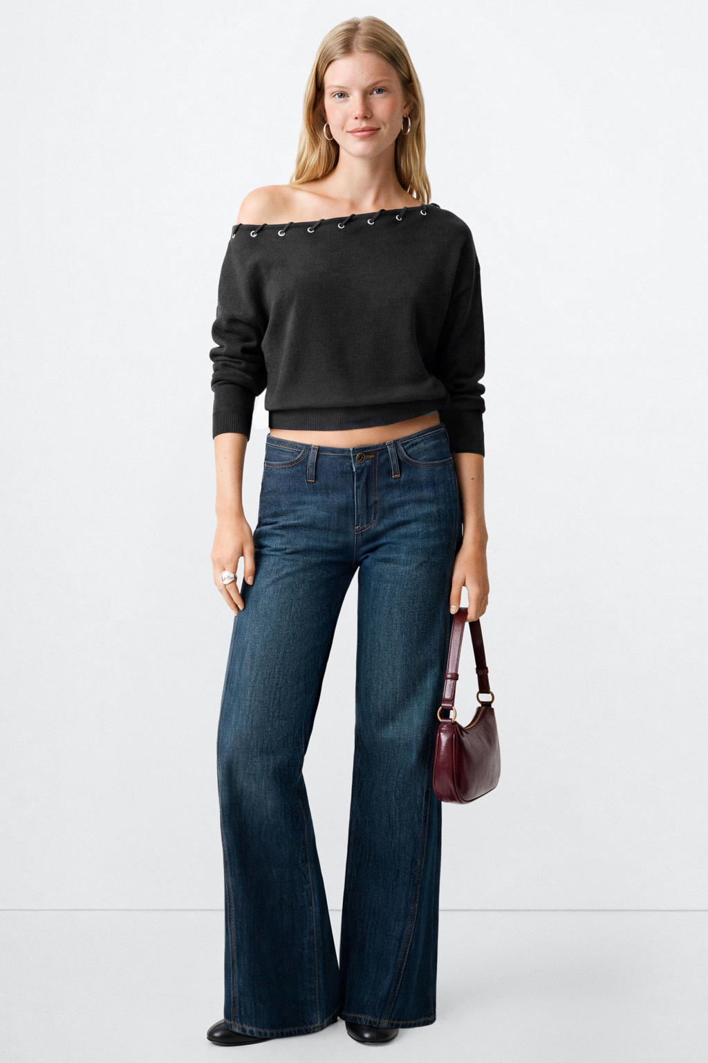 MANGO TEEN katoenen sweater - antraciet