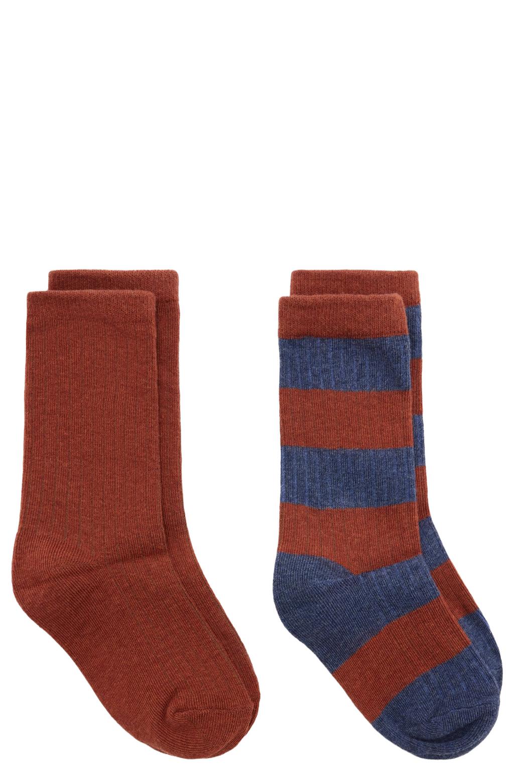 Mango Kids sokken - blauw/roestoranje
