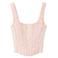 Mango gebloemde jacquard top met borduursels - lichtroze