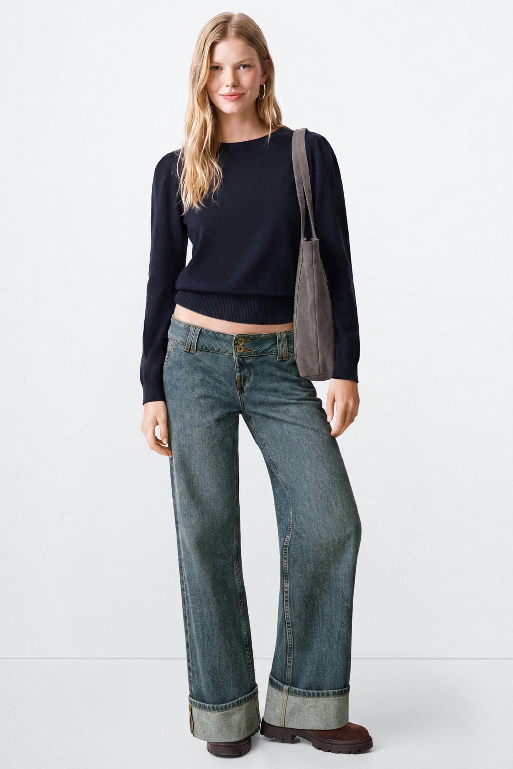 MANGO TEEN gebreide trui - donkerblauw