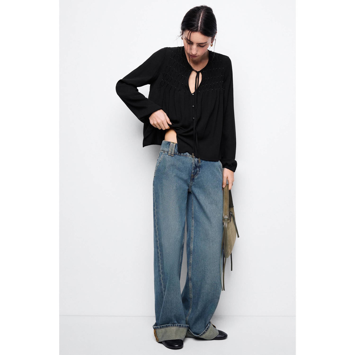 MANGO TEEN blouse zwart