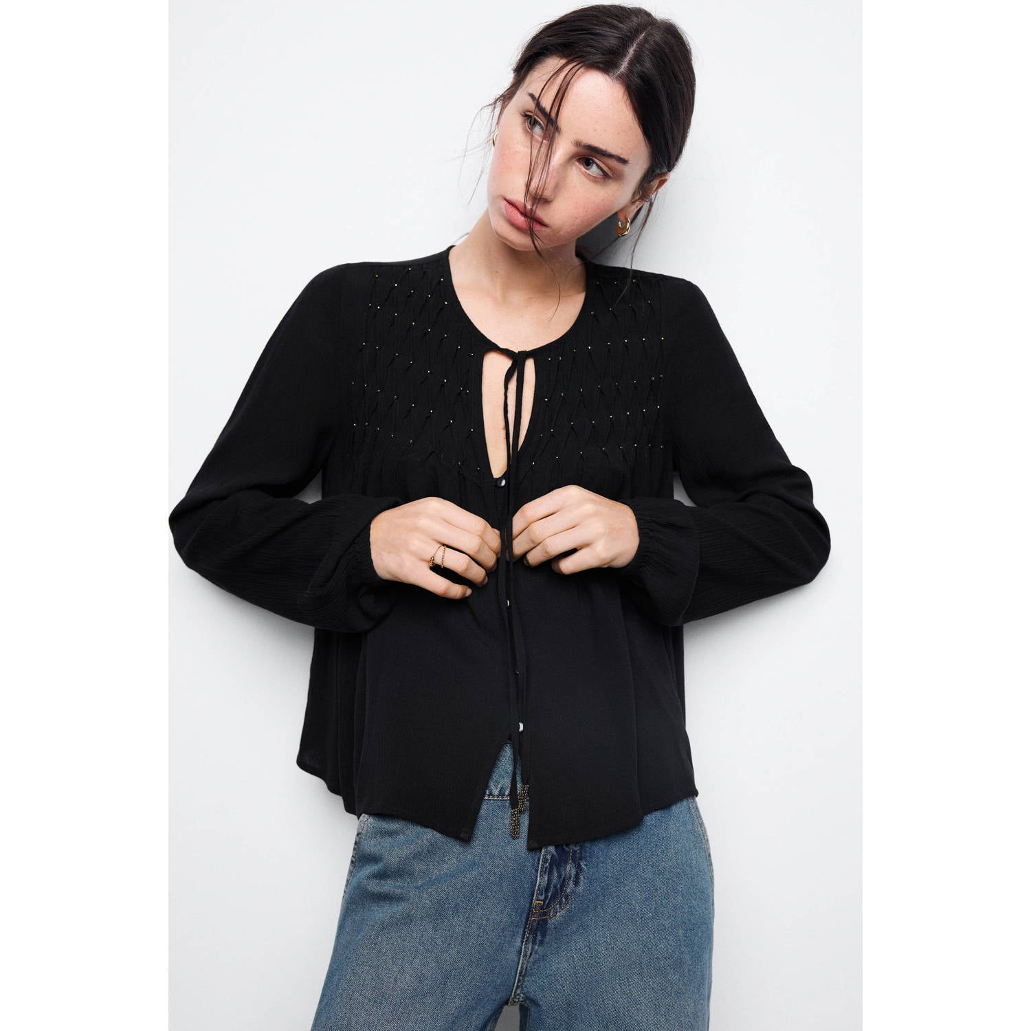 MANGO TEEN blouse zwart