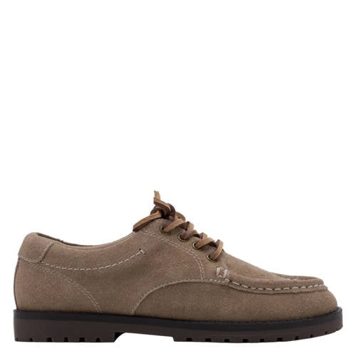 Mango Kids suède veterschoenen taupe