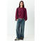 MANGO TEEN geruite blouse met ruches - donkerrood