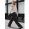 MANGO TEEN casual broek met strass-steentjes - antraciet
