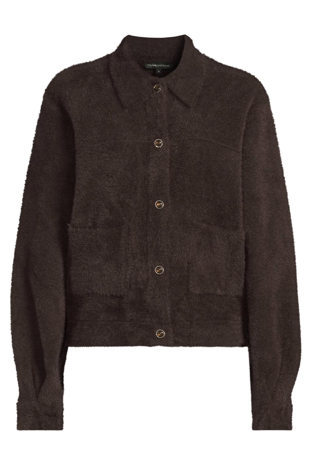 Tramontana gebreid vest - donkerbruin