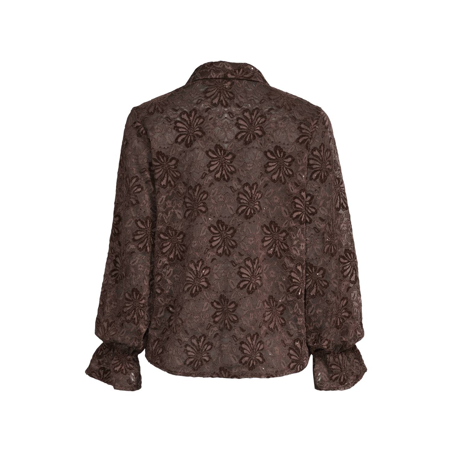 Tramontana kanten blouse donkerbruin