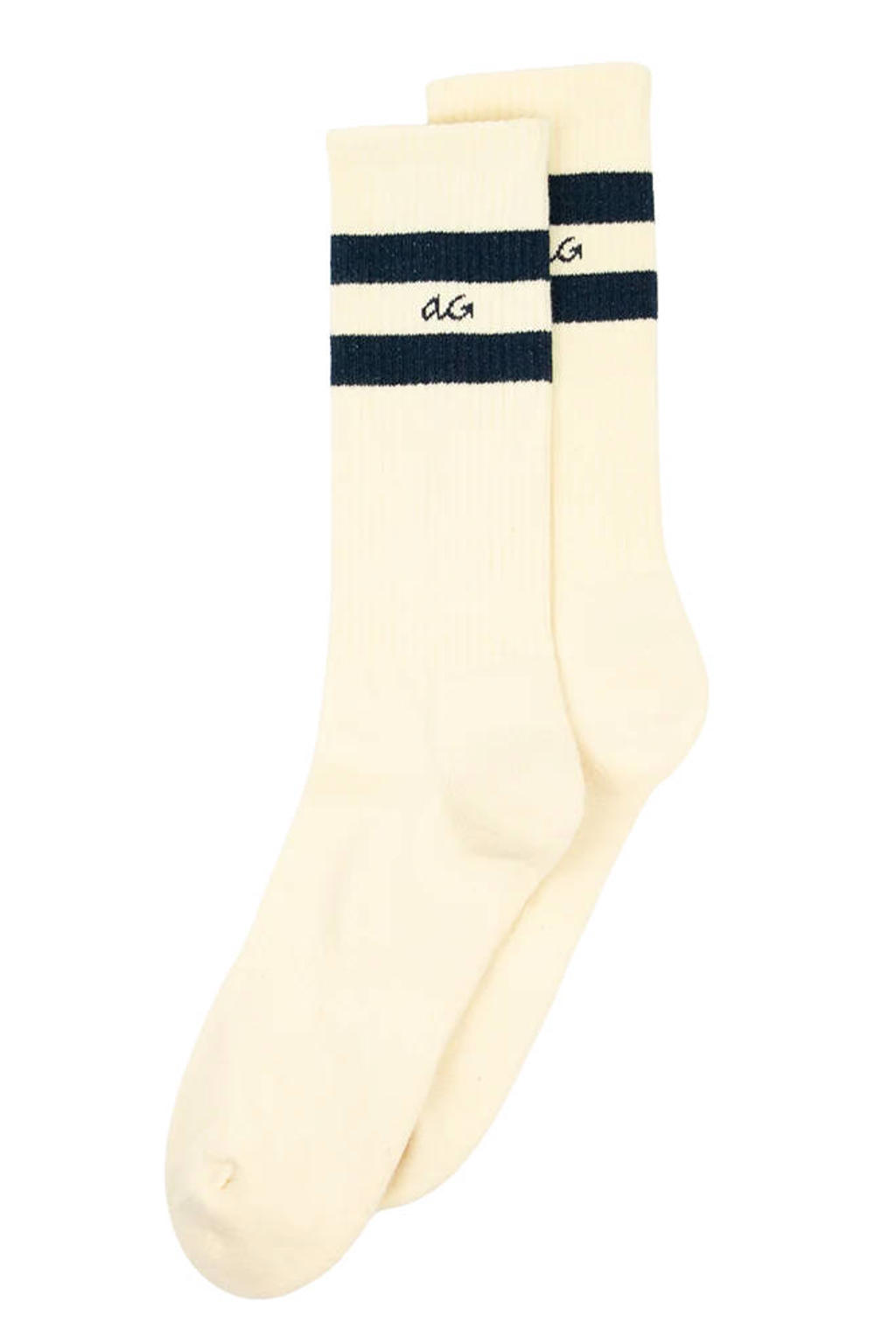 Alfredo Gonzales sokken Athletic Stripes ecru/donkerblauw