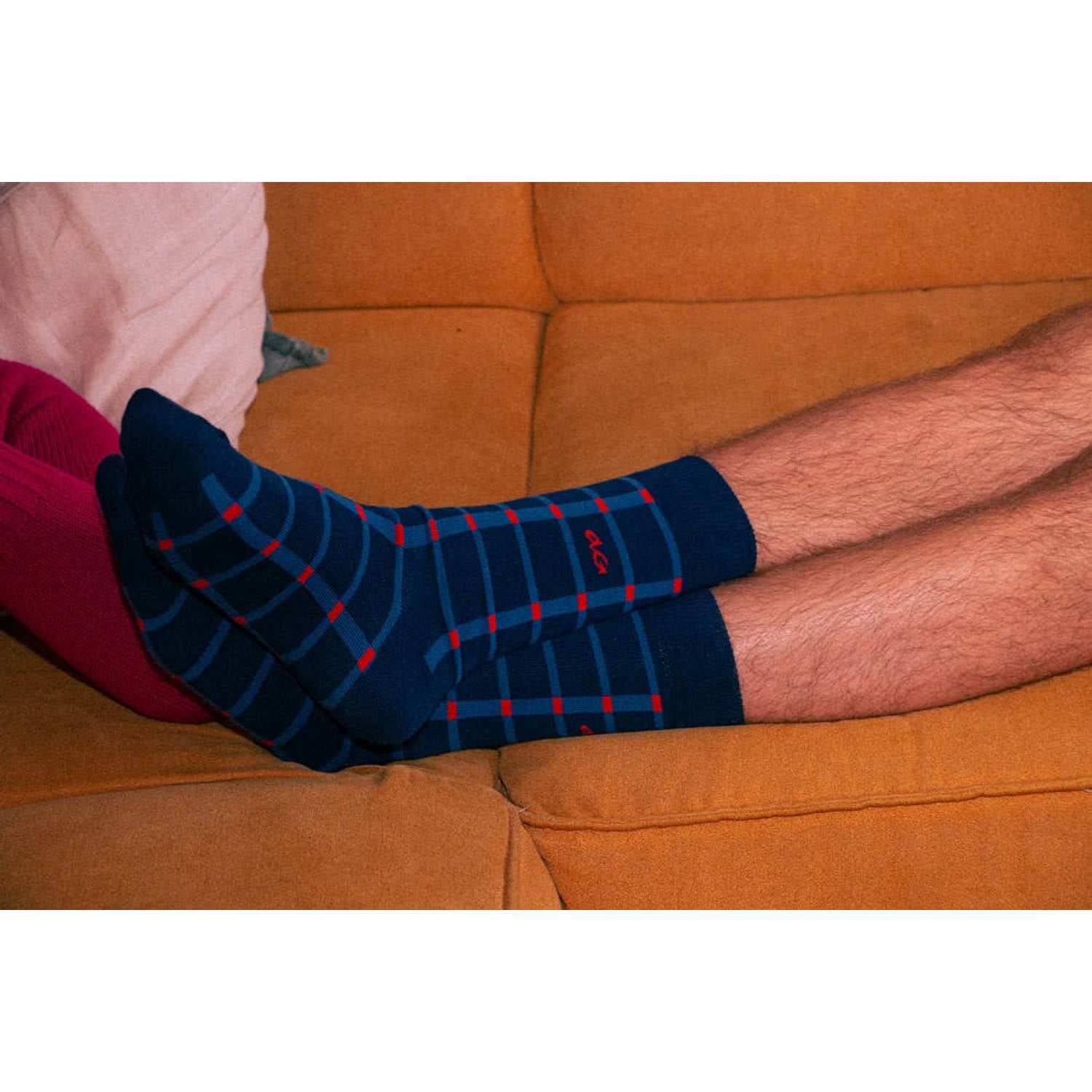 Alfredo Gonzales sokken Plaid donkerblauw