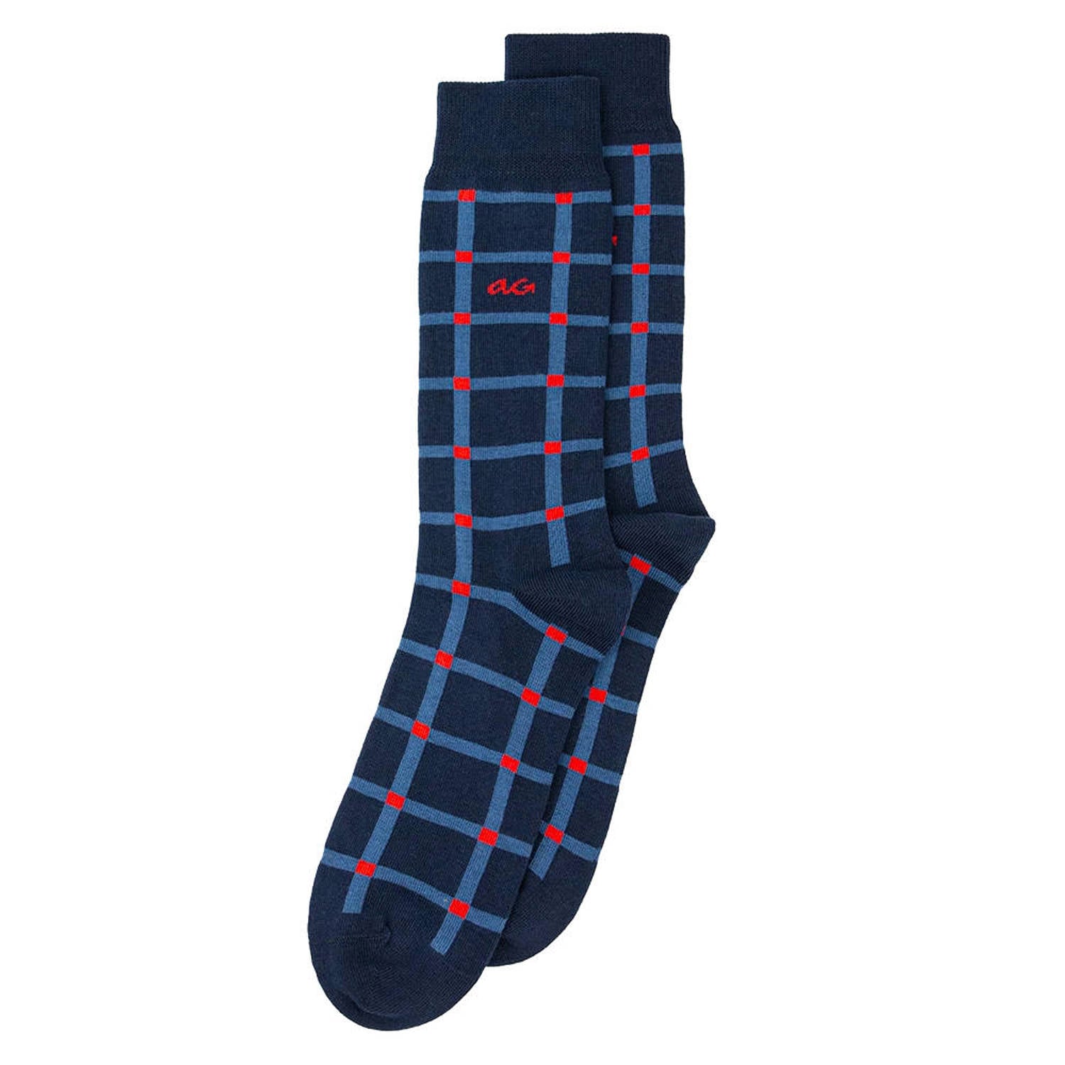 Alfredo Gonzales sokken Plaid donkerblauw
