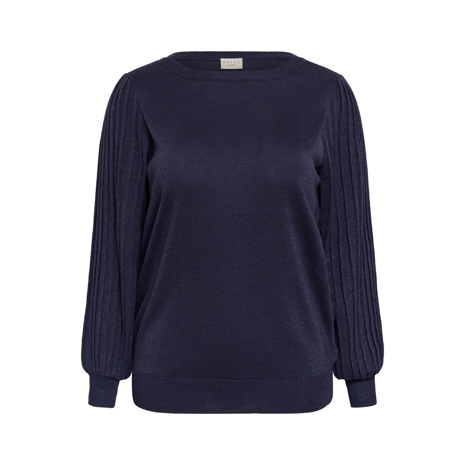 Kaffe Curve Plus Size gebreide trui met glitters grijs