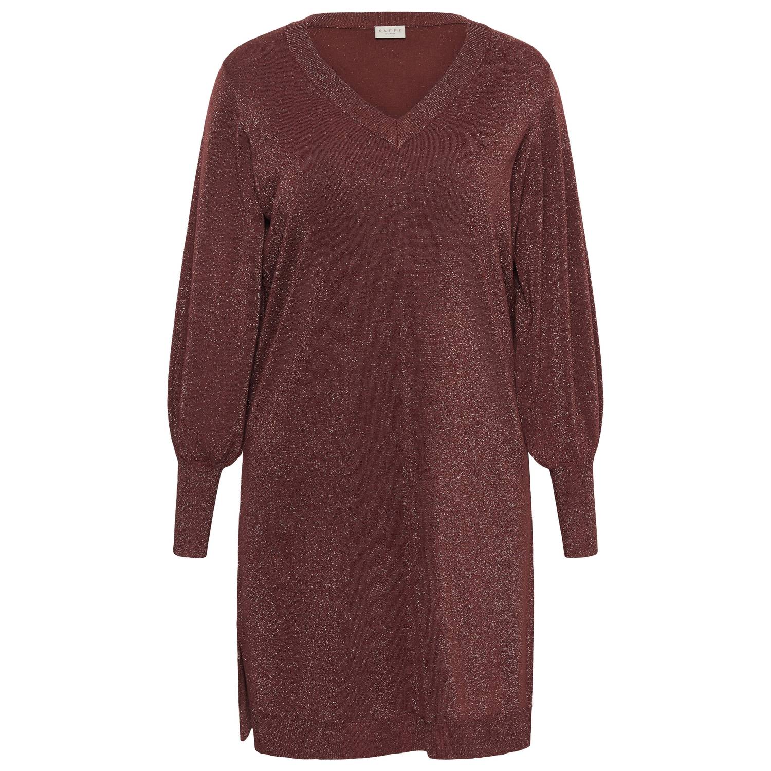 Kaffe Curve Plus Size glitterjurk donkerrood
