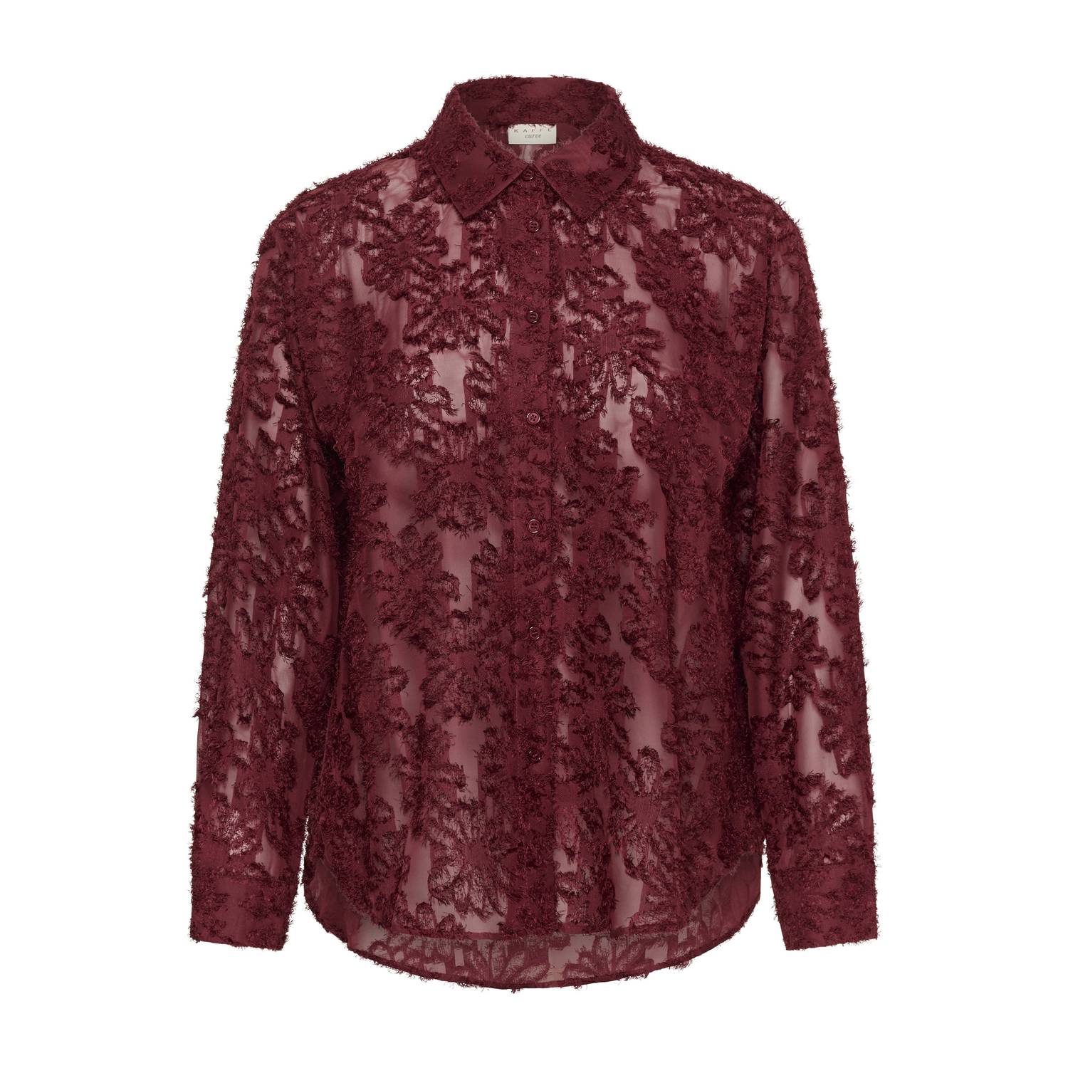 Kaffe Curve Plus Size semitransparante blouse rood