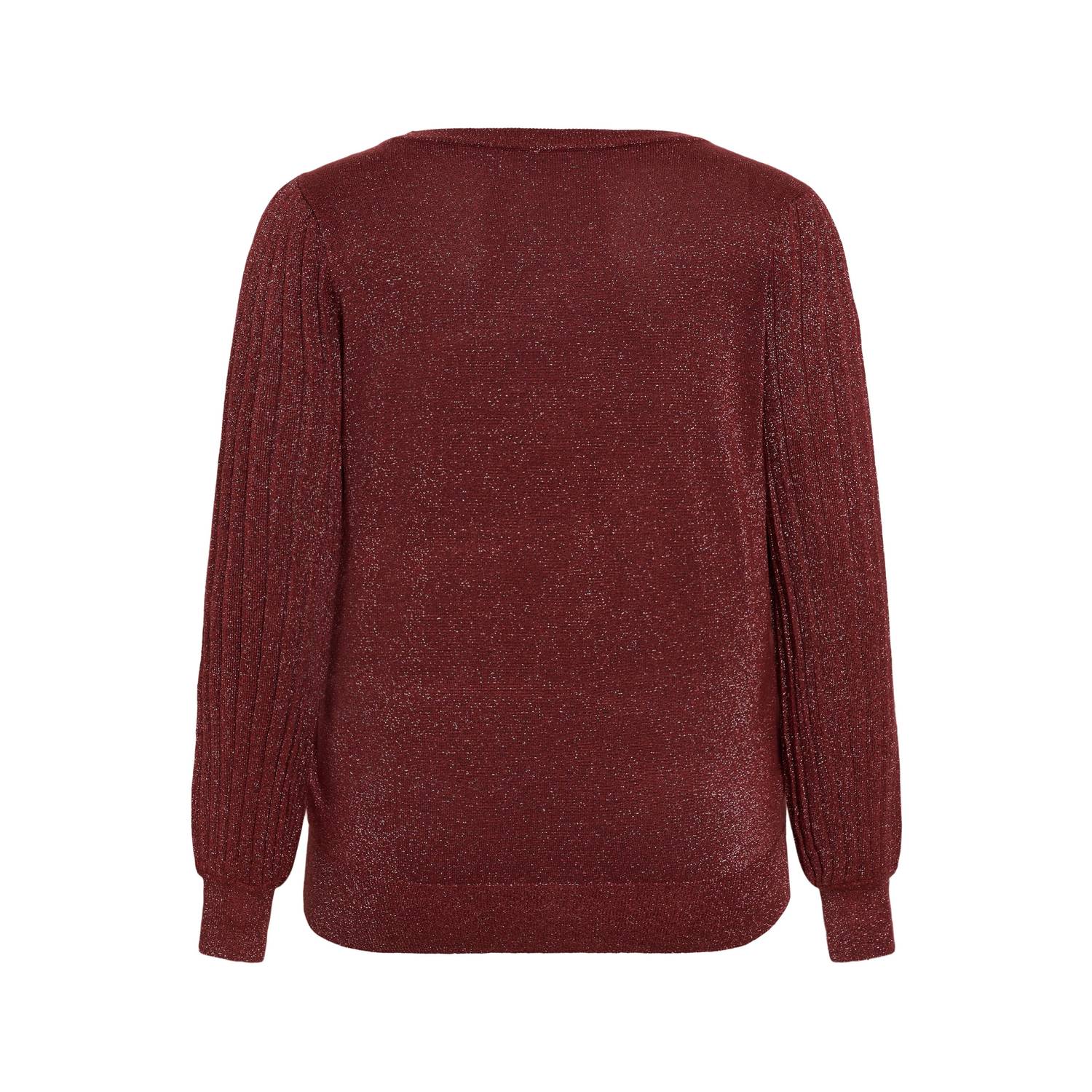 Kaffe Curve Plus Size gebreide trui met glitters donkerrood