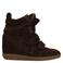 Sacha suède sneakers met sleehak - donkerbruin