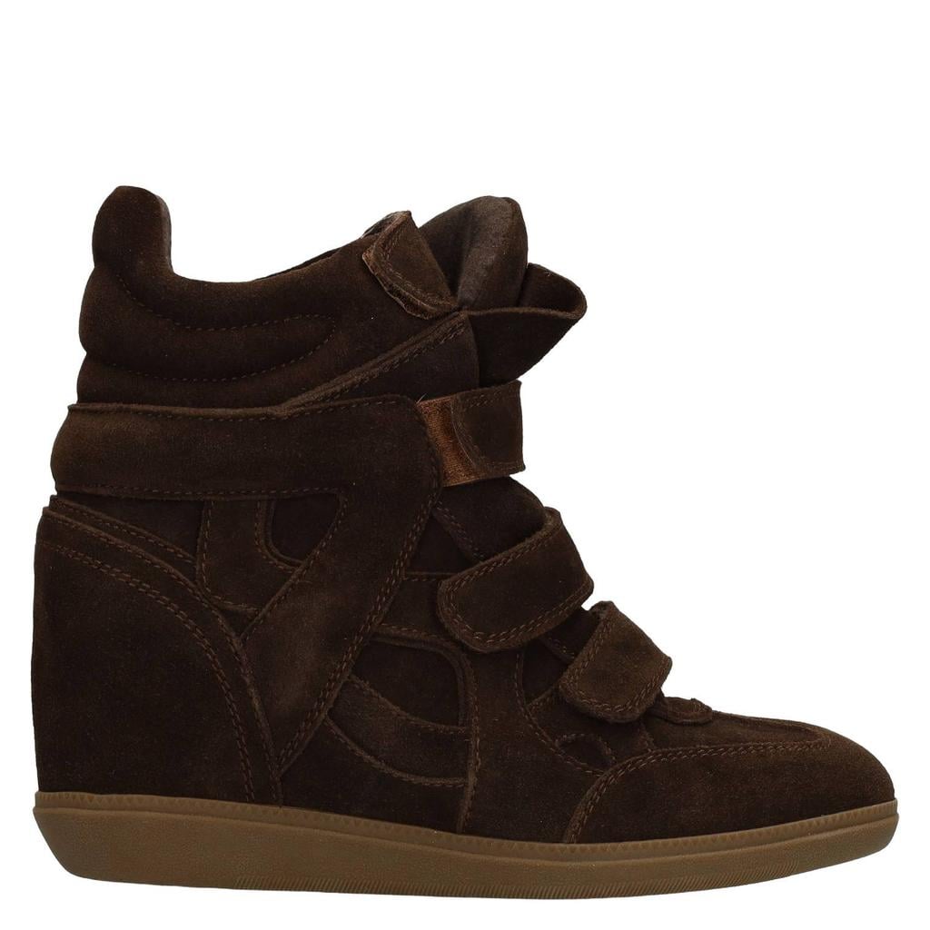 Sacha suède sneakers met sleehak - donkerbruin