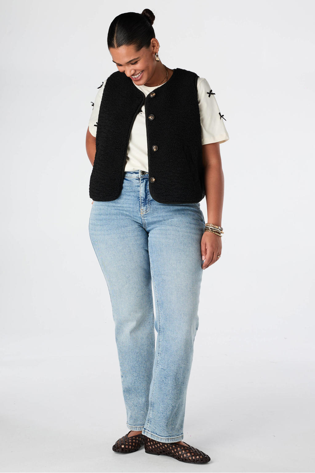 MS Mode gilet Plus Size - zwart