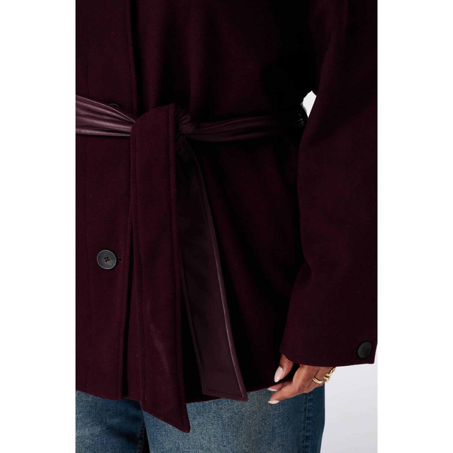 MS Mode Plus Size winterjas met ceintuur
