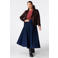 MS Mode denim A-lijn midi rok Plus Size - donkerblauw