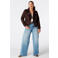 MS Mode suèdelook bikerjack Plus Size - bruin