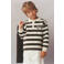 Mango Kids gestreepte sweater met backprint - donkerbruin