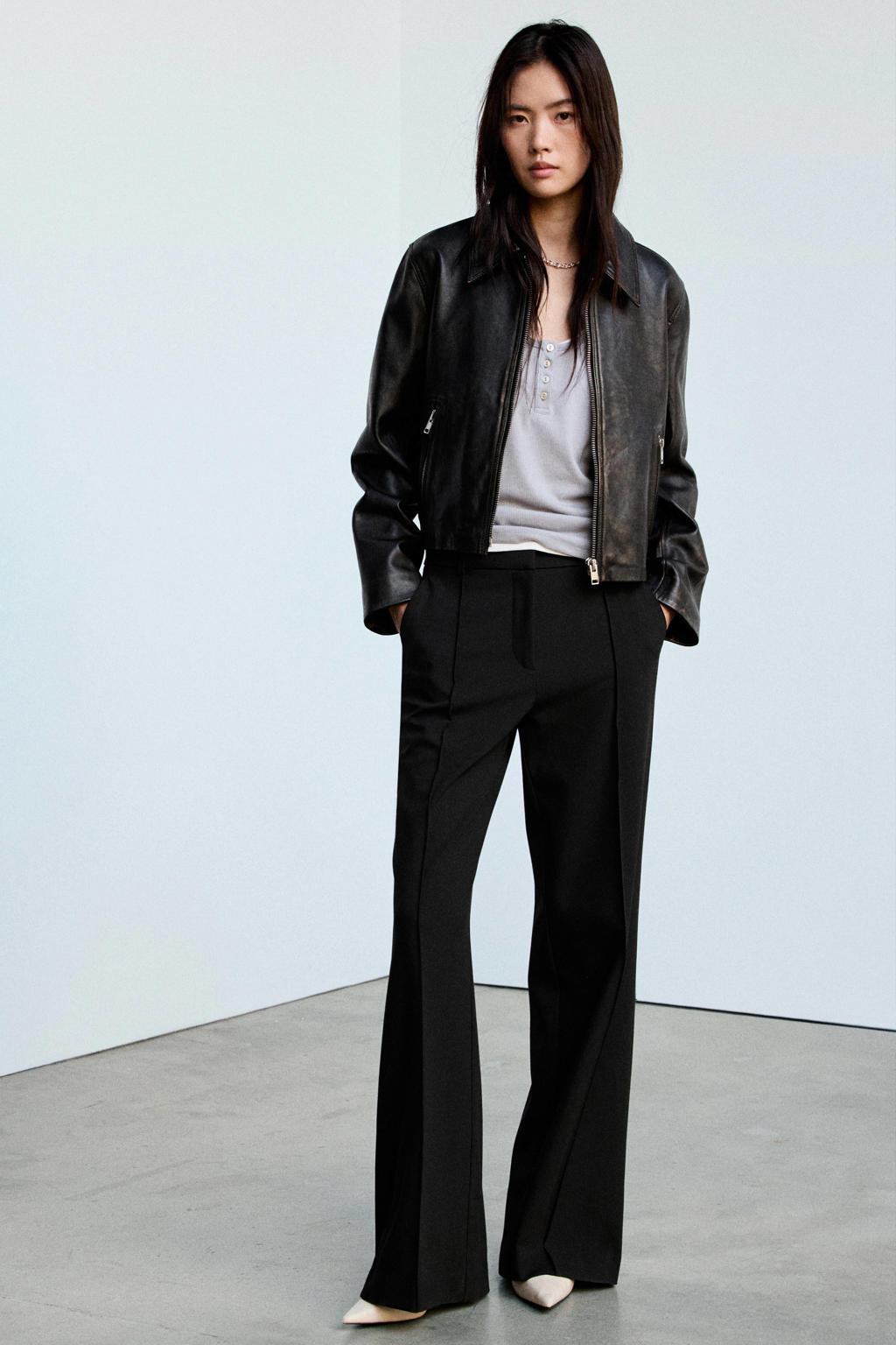 Mango flared broek - zwart