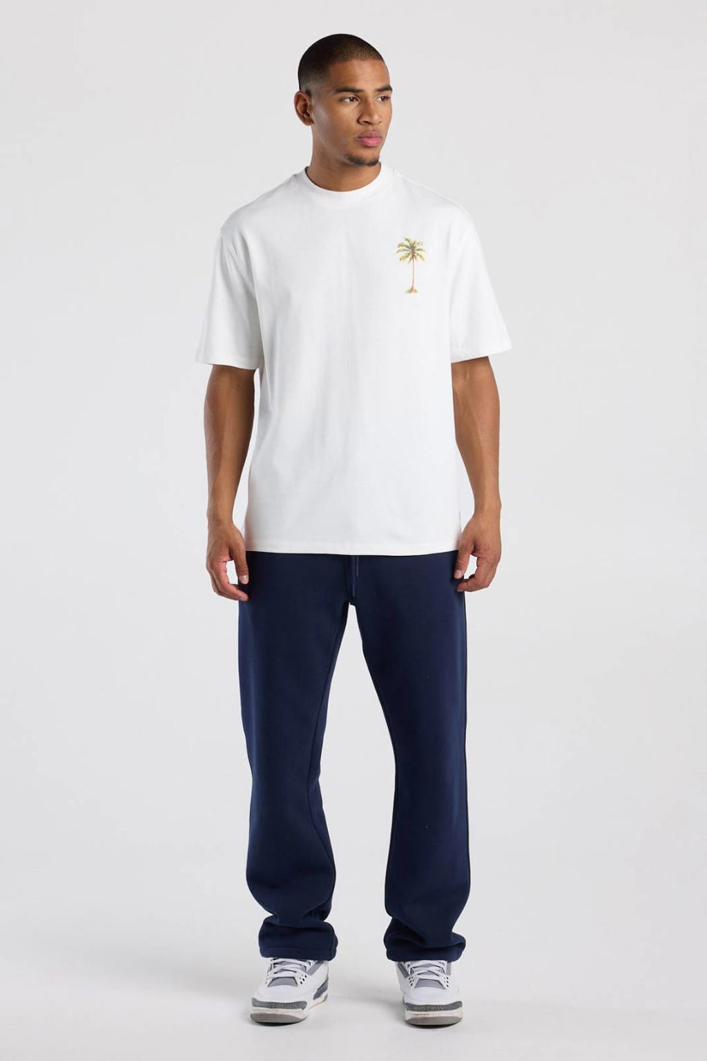 America Today relaxed fit T-shirt met backprint - wit