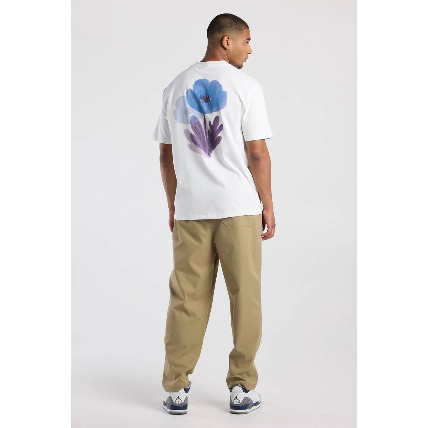 America Today relaxed fit T-shirt met backprint ecru