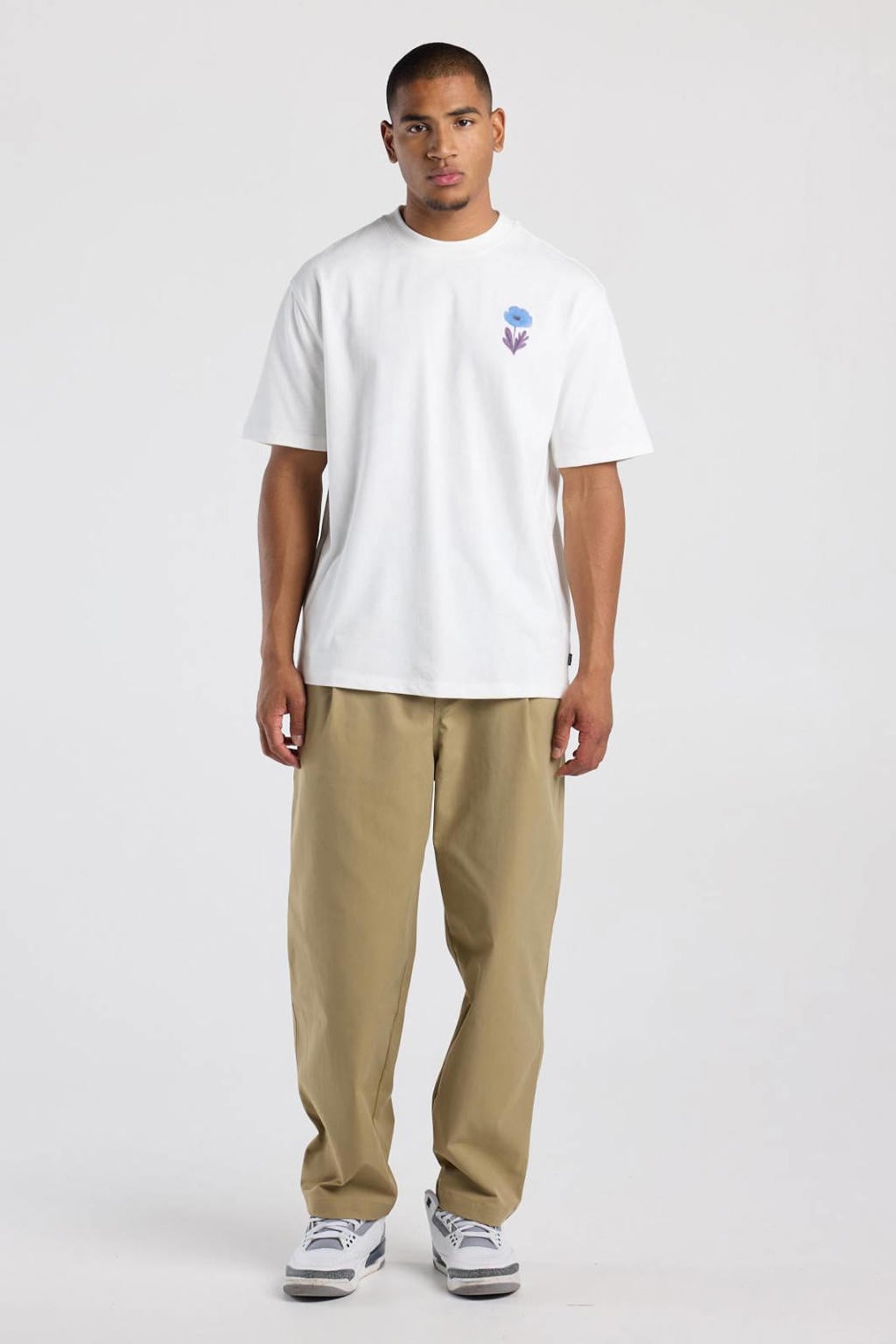 America Today relaxed fit T-shirt met backprint - ecru