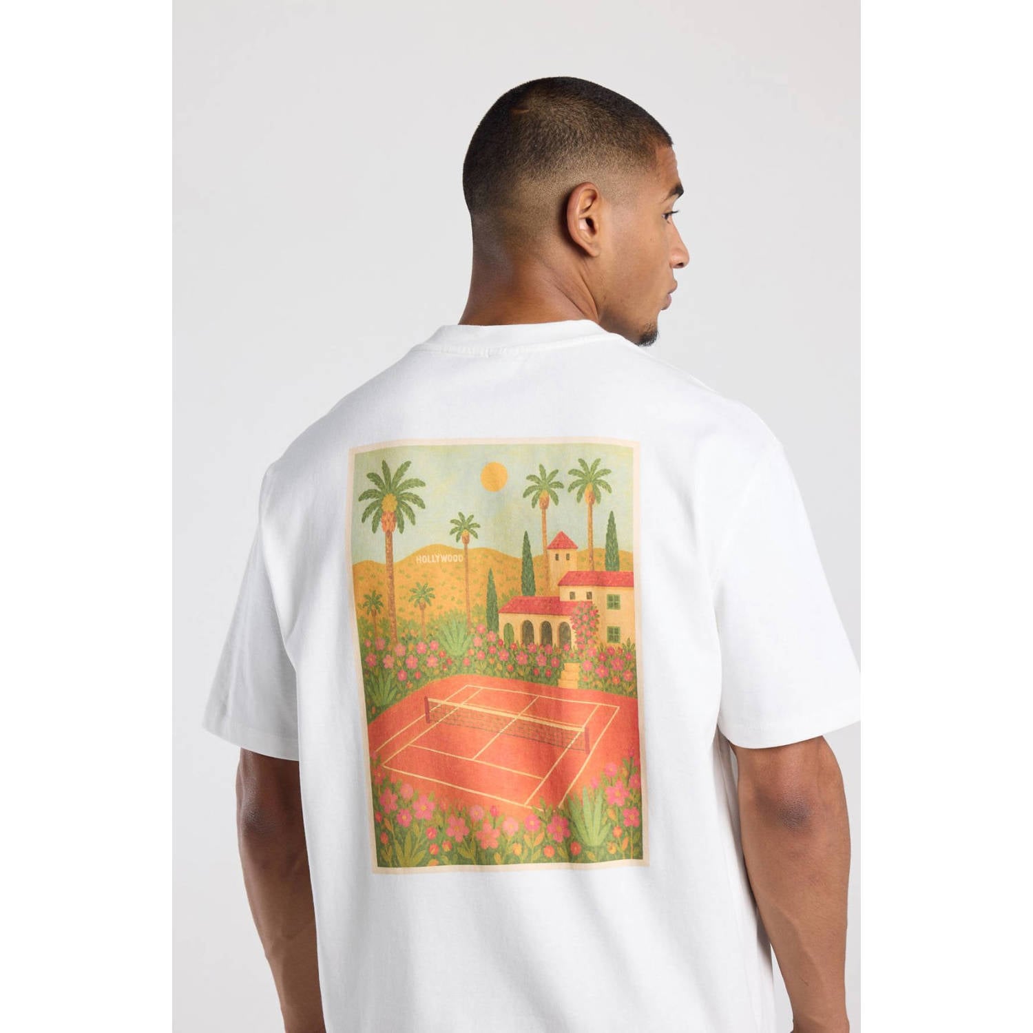 America Today relaxed fit T-shirt met backprint chalk