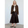 Mango imitatieleren midi rok - bruin
