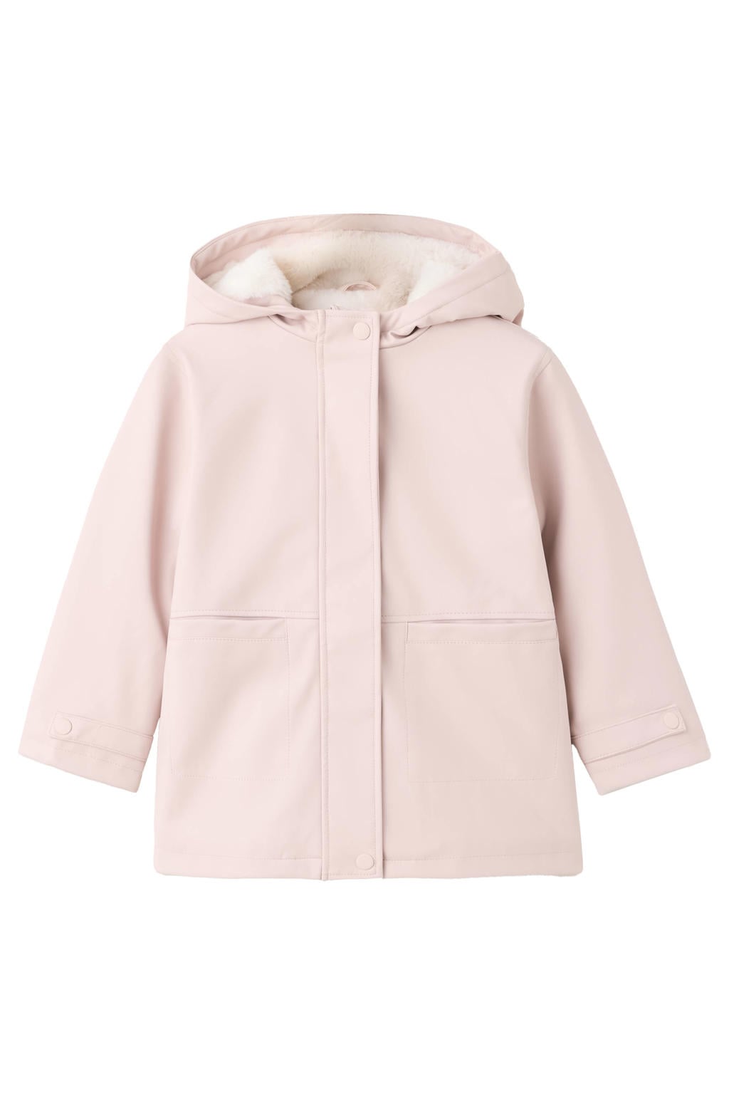 Lichtroze meisjes Mango Kids regenjas van polyester met blinde ritssluiting en effen