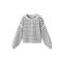 Mango Kids gebreid gestreept vest - ecru