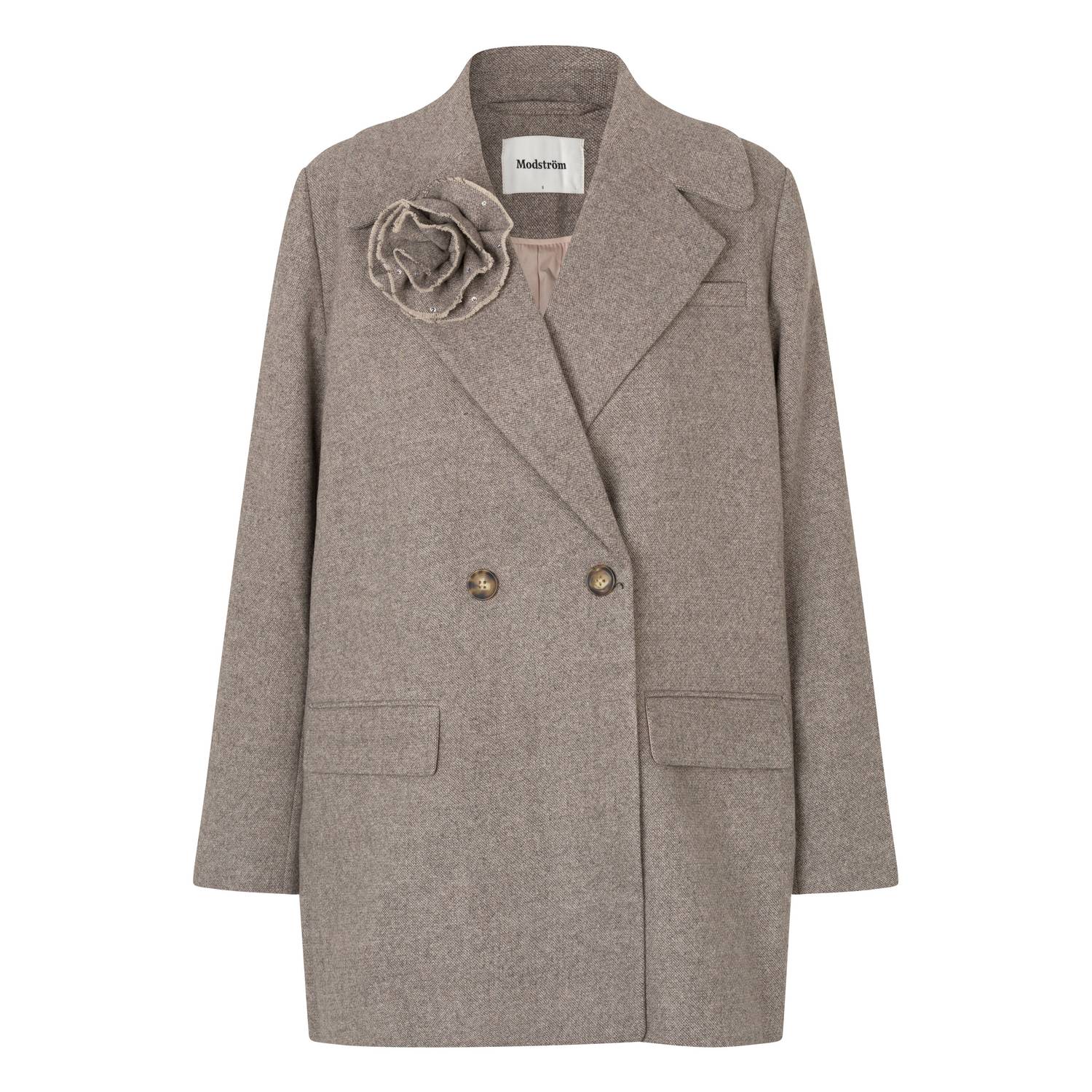 Modström oversized blazer met wol beige