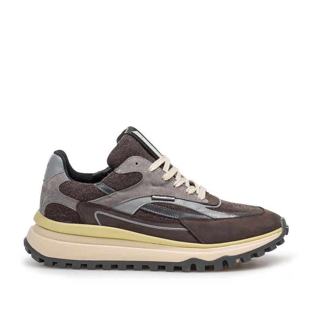 Floris van Bommel De Gripper 02.17 textiel sneakers bruin