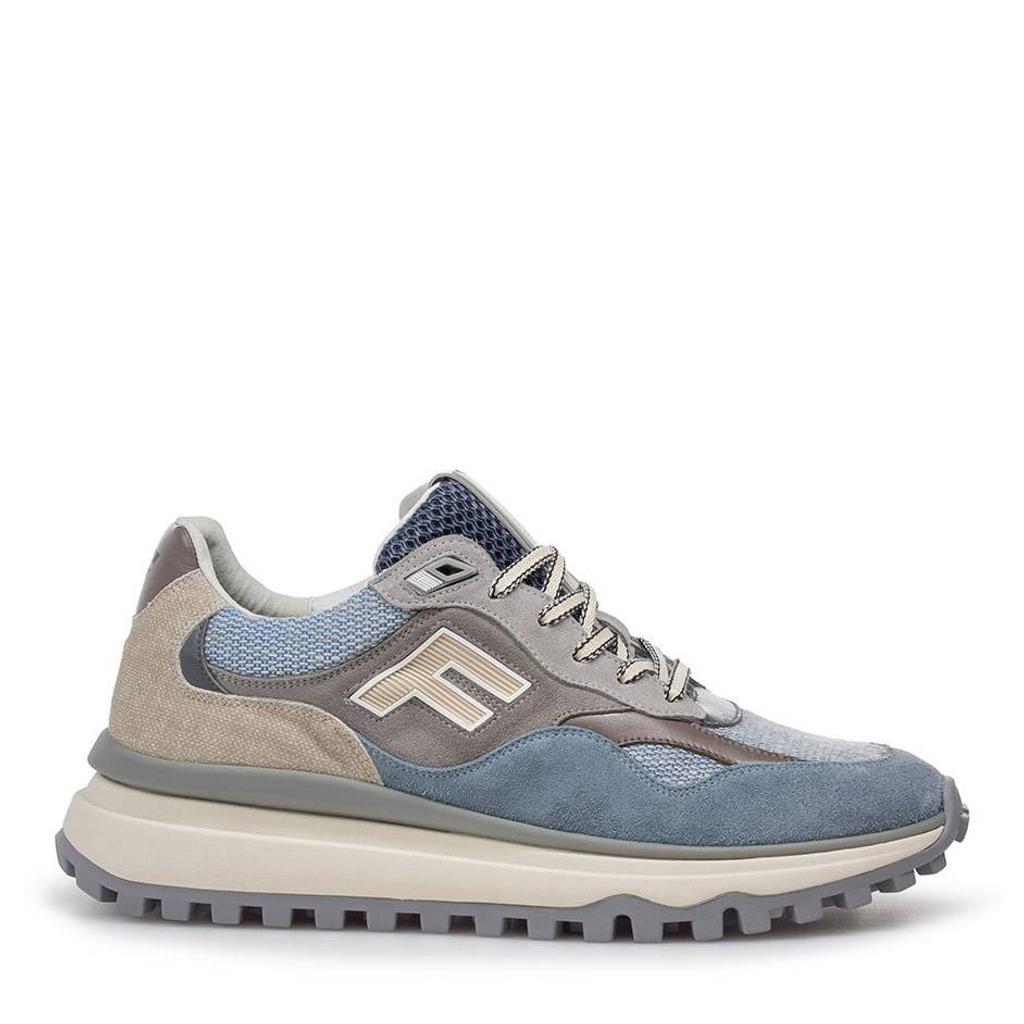 Floris van Bommel De Gripper 01.14 textiel sneakers lichtblauw