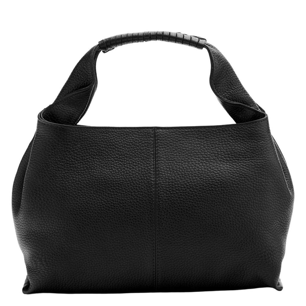 Manfield leren handtas zwart