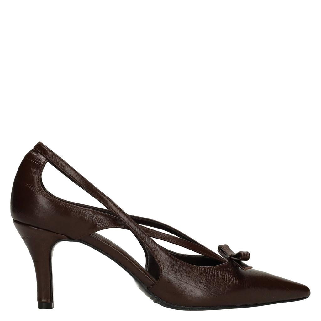 Bruine dames Manfield leren pumps met hak -