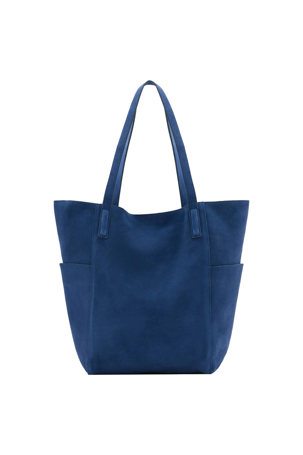 Mango suede shopper blauw