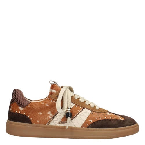 Haboob Skye sneakers met studs bruin